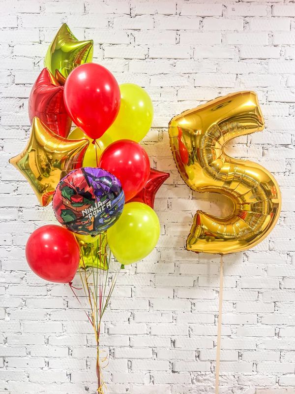 Набор шаров на 5 лет "Черепашки ниндзя"