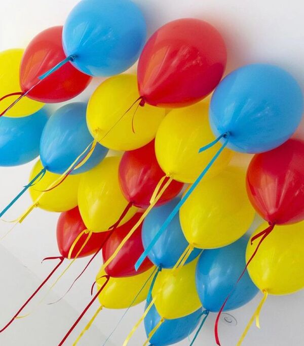 Шары под потолок "Красный, голубой, желтый"